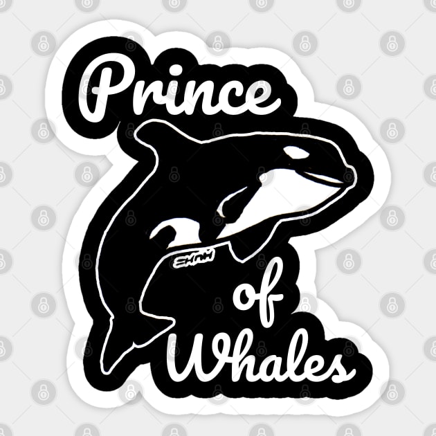 Prince of Whales Meme Themed Gifts for Whale Lovers Sticker by sketchnkustom